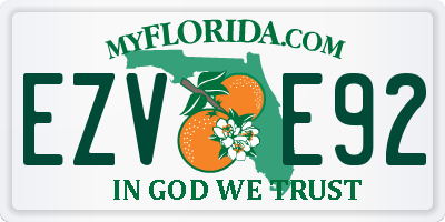 FL license plate EZVE92