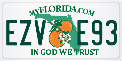 FL license plate EZVE93