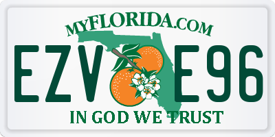 FL license plate EZVE96