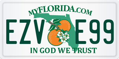 FL license plate EZVE99