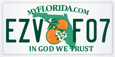 FL license plate EZVF07