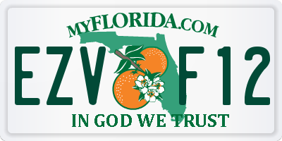 FL license plate EZVF12