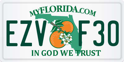 FL license plate EZVF30