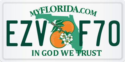 FL license plate EZVF70