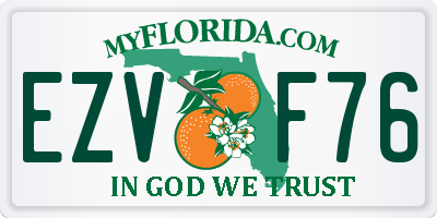 FL license plate EZVF76