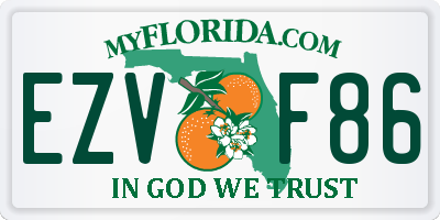 FL license plate EZVF86