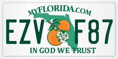 FL license plate EZVF87