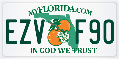 FL license plate EZVF90