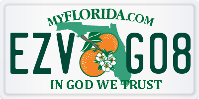 FL license plate EZVG08