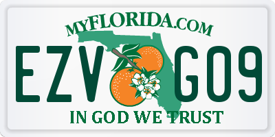 FL license plate EZVG09