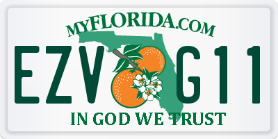 FL license plate EZVG11