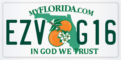 FL license plate EZVG16