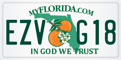 FL license plate EZVG18