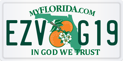 FL license plate EZVG19