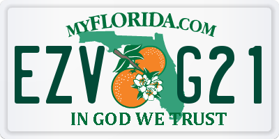 FL license plate EZVG21