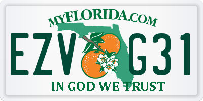 FL license plate EZVG31