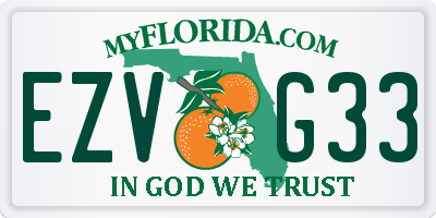 FL license plate EZVG33