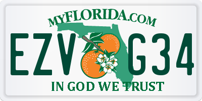 FL license plate EZVG34