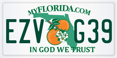 FL license plate EZVG39