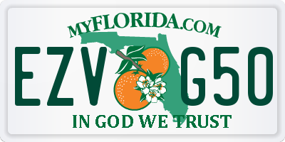 FL license plate EZVG50