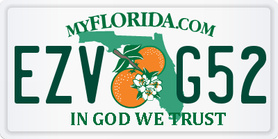 FL license plate EZVG52