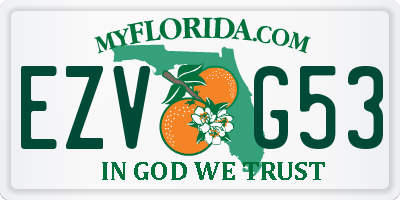 FL license plate EZVG53