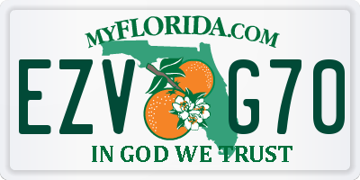 FL license plate EZVG70