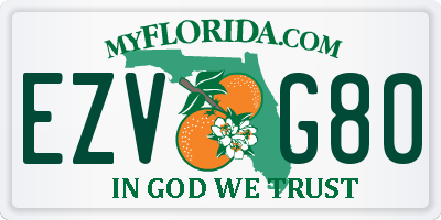 FL license plate EZVG80