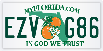 FL license plate EZVG86