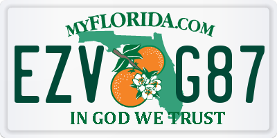 FL license plate EZVG87