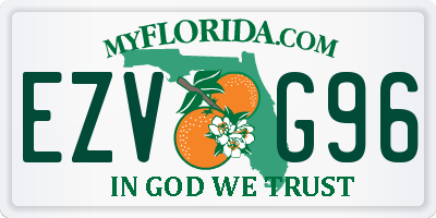 FL license plate EZVG96