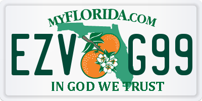 FL license plate EZVG99