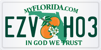 FL license plate EZVH03