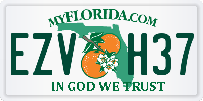 FL license plate EZVH37