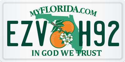 FL license plate EZVH92