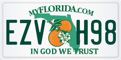 FL license plate EZVH98