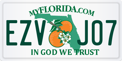 FL license plate EZVJ07