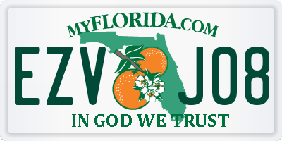 FL license plate EZVJ08