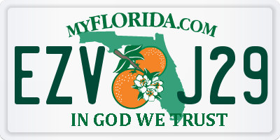 FL license plate EZVJ29