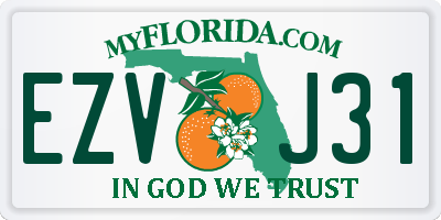 FL license plate EZVJ31