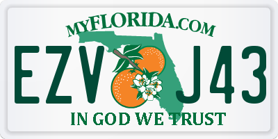 FL license plate EZVJ43