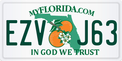 FL license plate EZVJ63