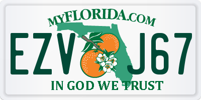 FL license plate EZVJ67