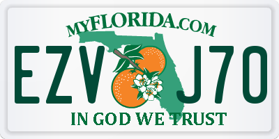 FL license plate EZVJ70