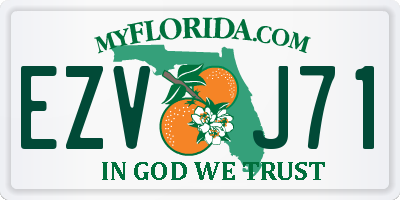 FL license plate EZVJ71