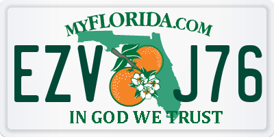 FL license plate EZVJ76