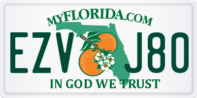 FL license plate EZVJ80