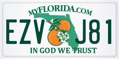 FL license plate EZVJ81