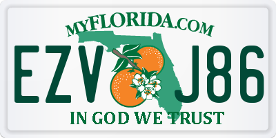 FL license plate EZVJ86