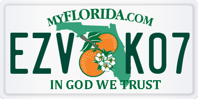 FL license plate EZVK07